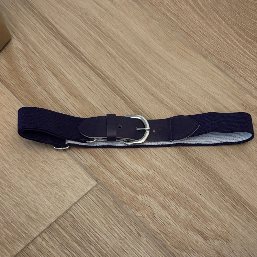 Purple Baseball Belt with Silver Buckle